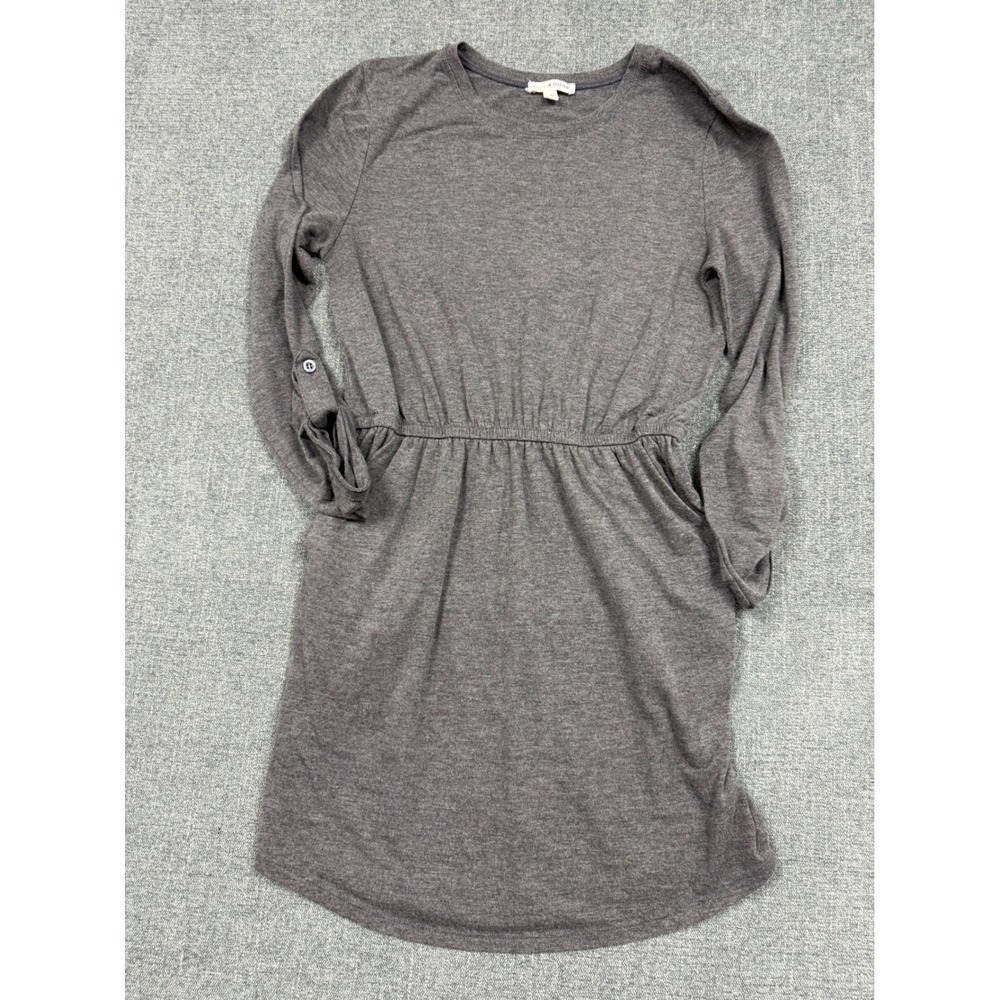Zenana Outfitters Gray Long Sleeve Elastic Waist Pocket Dress RT-9557 Medium
